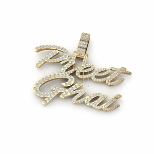 จี้ห้อยคอเงินแท้ 925 สไตล์ฮิปฮอป ตัวอักษรภาษาอังกฤษแบบเขียนด้วยลายมือ  ประดับเพชรโมอิสซาไนต์  สร้อยคอแบบมีจี้ห้อย  ของขวัญส่วนตัวสำหรับทุกเพศ - Product Image 1