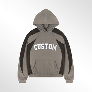 Custom Printed Men's Hooded Sweatshirt Oversized Raglan Sleeve <b>Black</b> Green Cotton French Terry Casual Autumn Style - Product Image 3