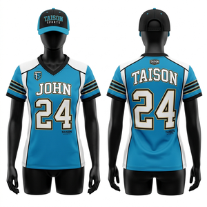 Camiseta de Fútbol Americano para Mujer, 260 GSM, Poliéster Transpirable, Paneles Amarillos y Negros en los Hombros, Sublimación Personalizada, Tackle Twill - Product Image 2