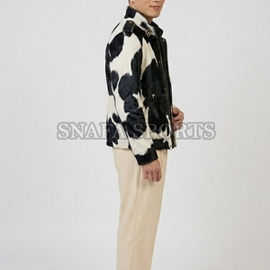 Latest Wholesale High Quality Custom Made Cowhide <b>leather</b> Skin Made Hair on <b>Leather</b> <b>Jackets</b> For <b>Men</b> Casual Wear - Product Image 5