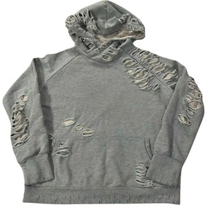 New Arrival Cotton Pullover <b>Distressed</b> Hoodies Men <b>Top</b> Quality Basics Cotton Blended High Quality <b>Distressed</b> Hoodies For Men - Product Image 1