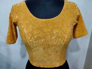 Ready made Vintage Print Summer Womens Blouse Stretchable Plus Size Half Sleeve Georgette <b>Brasso</b> for Export Sale - Product Image 3