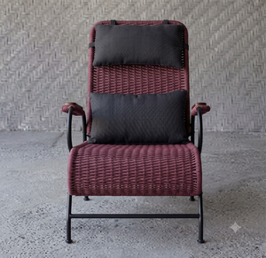 Silla Reclinable Moderna de Mimbre para Exteriores, Tumbona Ajustable para Jardín, Silla de Descanso Premium para Patio de Hotel y Piscina con Cojín - Product Image 2