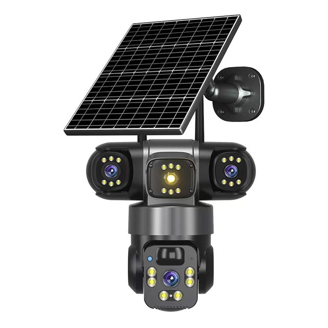 Factory Wholesale V380 Pro Solar WiFi Security Camera 12MP 4K 4G SIM Card 180 Wide Angle Customized Human Tracking Memory Card