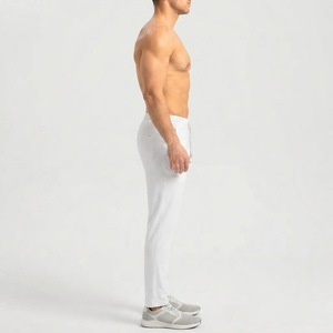 <b>Men's</b> <b>White</b> Sweatpants Elastic Waist Drawstring Side Pockets Lightweight Casual Jogger <b>Pants</b> Spring Breathable Knitted Fabric - Product Image 3