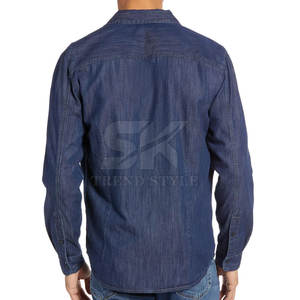 Camisa de Mezclilla Informal 100% Algodón, Camisa de Mezclilla de Manga Larga para Hombre, Camisa de Mezclilla con Talla Personalizada - Product Image 3