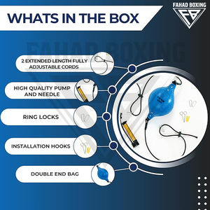 In Solid Blue Color Lightweight Roof To Ceiling <b>Boxing</b> Reflex <b>Ball</b> Double End Speed Training for Fitness Workout - Product Image 2