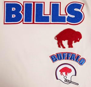 Buffalo Bills Cream T-Shirt with Blue <b>Red</b> Embroidery and Mascot Logo Machine Embroidered Durable Custom Polyester Material - Product Image 5