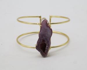 Druzy Cuff <b>Bangles</b> with German <b>Silver</b>, Adjustable Druzy Stone Open Cuff <b>Bracelet</b>, Fashion Gemstone <b>Bangle</b> Jewelry for Women - Product Image 1