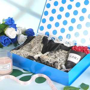 Caja de Regalo con Cierre Magnético y Tapa, Caja de Regalo Azul Metálico Brillante para Camisas y Regalos Especiales - Product Image 5