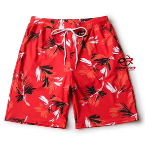 ORVO Sports Men's Floral Board <b>Shorts</b> Breathable Quick Dry Drawstring Swim Trunks Casual Mid Waist 100% Polyester OEM Service - Product Image 4