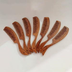 Meilleure vente, ensemble de cadeaux, peignes en bois de coco naturel faits à la main pour lisser la douche, accessoires pour cheveux, peigne, cadeaux de mariage - Product Image 6