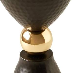 Quemador de Oud Moderno con Textura Negra, Mabkhara Decorativa de Metal con Borde Dorado y Base Cónica Elegante para Fragancia en el Hogar y la Oficina - Product Image 6