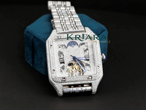 Montre de luxe en acier inoxydable Mossinate avec diamants, élégante et confortable pour les personnes actives - Product Image 4
