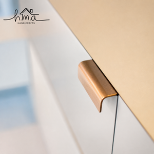 Brushed Nickel Brass Edge <b>Pull</b> Cabinet <b>Handle</b> Modern Minimalist Finger Grip Drawer Wardrobe Kitchen Cupboard <b>Door</b> Hardware - Product Image 5