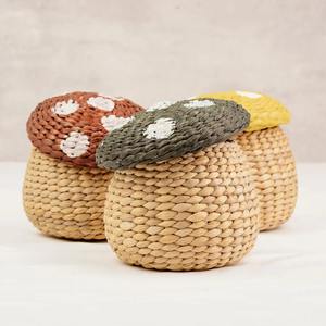 Cesta de Mimbre con Forma de Hongo Natural, Organizador Bonito, Perfecto para Guardar Juguetes en la Sala de Juegos, Cuarto de Niños y Dormitorio, Hecho a Mano en India - Product Image 1