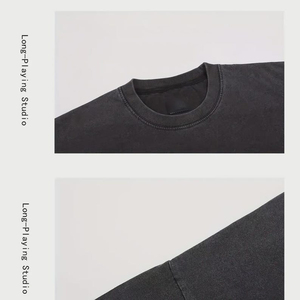 Camiseta 100% Algodón con Lavado Ácido, Estilo Vintage, Desgastada, para Hombre, Talla Grande, Venta al Por Mayor - Product Image 4