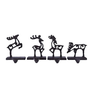 Gold Reindeer Christmas Stocking Holder Heavy Duty Metal Brass Stocking Hanger <b>For</b> <b>Mantel</b> <b>Fireplace</b> Holiday Xmas Decorative - Product Image 3