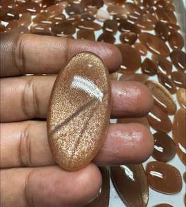 Piedra preciosa de chocolate moonstone facetada con corte rosa, forma irregular, cabujón de base plana suelta para la fabricación de joyas y pendientes, natural - Product Image 1