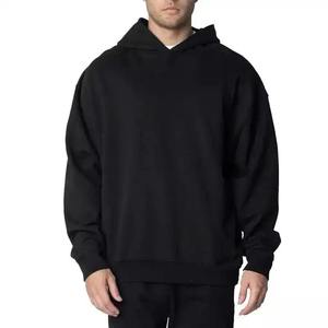 Sweat à capuche décontracté pour homme, 100 % coton jersey, coupe oversize, style hip-hop tendance, logo frontal gaufré, respirant - Product Image 2