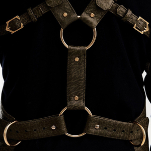 Delantal de cuero texturizado para hombre, uniforme de fiesta, estilo vintage, delantal de camarero de piel sintética, uniforme para el personal de discoteca - Product Image 6