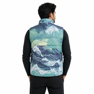 Chaleco Acolchado Estampado para Hombre, Fabricante Mayorista, Chaquetas sin Mangas para Hombre, Chaleco Acolchado Personalizado, Ropa Exterior Aislante - Product Image 4