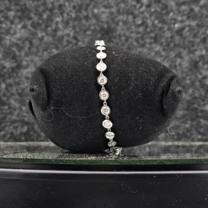 Luxury Bezel Set Tennis Bracelet for Women 925 Sterling Silver Plated Sparkling Round Diamond Cut Link Bracelet Jewelry - Product Image 4