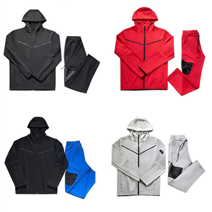 ชุดเซ็ต 2 ชิ้น เสื้อแจ็คเก็ตและกางเกง Unisex Tech ผ้าฝ้าย 100% ชุดออกกำลังกายทันสมัย เสื้อแจ็คเก็ตมีฮู้ดสำหรับผู้หญิง มีหลายขนาด - Product Image 3