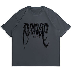 Camisetas Estampadas Unisex de Gran Tamaño, Estilo Americano, para Hombre y Mujer, Holgadas, de Algodón Grueso, Manga Corta, Estilo Hip Hop, para Parejas - Product Image 1