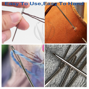 New Arrival Stainless Steel Hair Weaving Needles Premium Large Eye Straight Needles in Storage Tube with Wire Threader Tool - Product Image 6