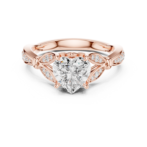 แหวนแต่งงานดีไซน์เนอร์แฟชั่น ทองคำขาว 14K VS1 สี E เพชรทรงหัวใจ 1.50 กะรัต เพชรเพาะเลี้ยงในห้องปฏิบัติการ IGI แหวนหมั้น - Product Image 1