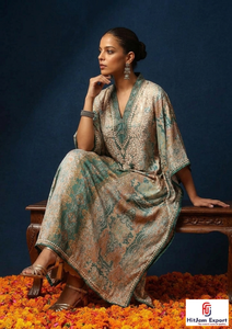 Vestido Kaftán Estampado para Mujer, Corte Holgado, Tela Suave, Ropa de Verano, para Vacaciones en la Isla, Venta al Por Mayor - Product Image 6