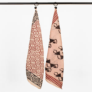 Ensemble de bandanas en coton imprimé à la main, style Bagru, teinture naturelle, bohème indien, foulard vintage pour la tête et le cou - Product Image 1