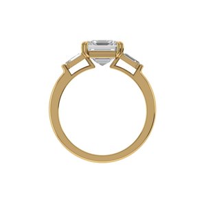 <b>Emerald</b> Cut Lab Grown Diamond <b>Ring</b> 925 <b>Silver</b> 9kt, 14kt, 18kt Gold Diamond <b>Rings</b> for Women's Engagement <b>Ring</b> - Product Image 3
