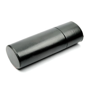 Étui à lunettes cylindrique unique en cuir PU rigide - Product Image 3