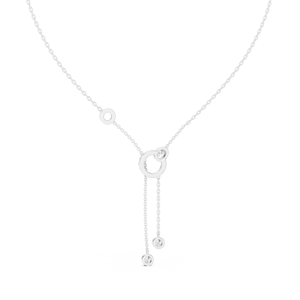 Collar con Colgante de Diamante Circular Elegante en Oro Blanco de 18K, con Diamantes Cultivados en Laboratorio y Engastados en Bisel - Product Image 4