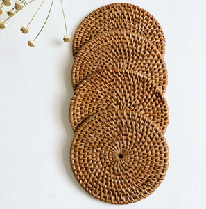 Derniers modèles de dessous-de-verre en rotin tressé faits à la main, créatifs et décoratifs, accessoires de table à prix abordable. - Product Image 6