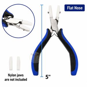 145mm Nylon Jaws Flat Nose Plier Smooth Jaws Spring Finger Grip Foaming Handles for Jewelry <b>Wire</b> Wrapping <b>Crimping</b> OEM Fishing - Product Image 2