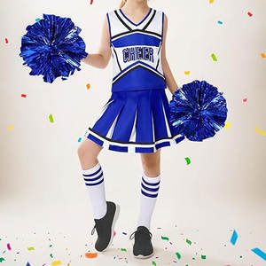 Traje de animadora para niñas, disfraz de Halloween para niños de 5 a 12 años, conjunto de uniforme de animadora, disfraz elegante para fiesta, cumpleaños, eventos escolares - Product Image 2