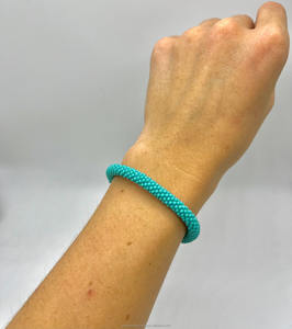 Turquoise Seed <b>Bead</b> Seawater Pearl Charm <b>Bracelet</b> Handmade Elastic Multicolor 7inch Luxury Unisex Wholesale Custom Gift Set - Product Image 3