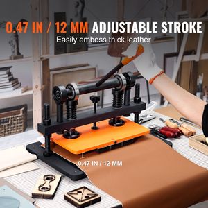Fustellatrice Manuale per Taglio Pelle, Macchina da Taglio con Piastra per Goffratura 14.2 X 10.2, Corsa di Pressione 0.47, Doppio Albero Guida - Product Image 6
