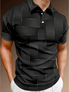 เสื้อเชิ้ตผู้ชายแขนสั้นถักแบบเป็นทางการ รักษ์โลก สีพื้น ดำ แดง ขาว - Product Image 4