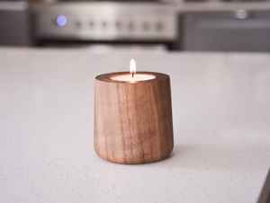 Portavelas Pequeño Personalizado para Velas de Té, Portavelas Pequeño de Madera, Recipientes de Madera para Velas - Product Image 5