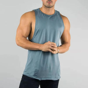 Camiseta sin mangas de punto transpirable para hombre, para gimnasio, entrenamiento, culturismo, fitness, talla grande, ajustada, para verano - Product Image 3