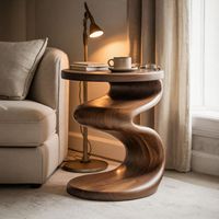 Table d'appoint en bois traditionnelle pour le salon, pour l'exposition de lampes, de livres et d'accessoires décoratifs