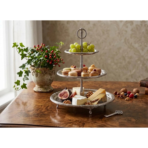 Support à gâteau argenté le plus vendu pour table de desserts de mariage, présentoir créatif rétro pour gâteaux et décorations de table de mariage - Product Image 2