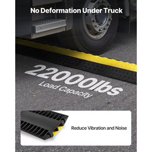 Protector de Cables de Goma de Alta Resistencia con Capacidad de 22,000 Lbs/axiel, Rampa de 4 x 3 Canales para Proteger Cables de Señales de Tráfico - Product Image 3