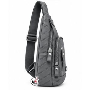 High Quality Leather Letter Pattern Crossbody Bag MRI GROUP Gray PU with Zipper Closure Single Strap Daily Use Minimalist Style - Product Image 2