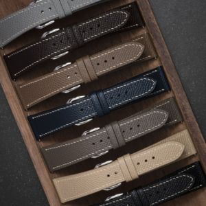Bracelet de montre en cuir de veau Epsom texturé classique, multicolore, logo personnalisé, taille et longueur sur mesure, production d'atelier d'usine de montres de luxe - Product Image 2