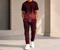 Conjunto Deportivo Informal de Verano Unisex, Ligero, de Secado Rápido, de Poliéster, Transpirable, con Cuello Redondo, Camiseta Estampada de Manga Corta y Pantalones Largos